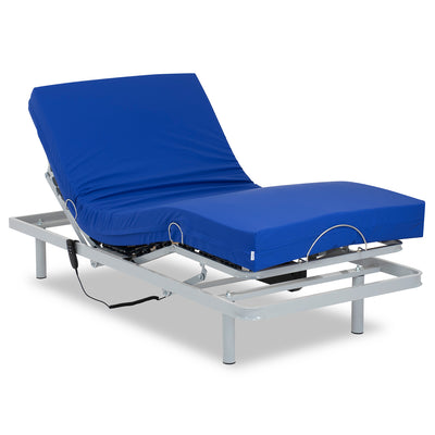Articulated bed with waterproof viscoelastic sanitary mattress