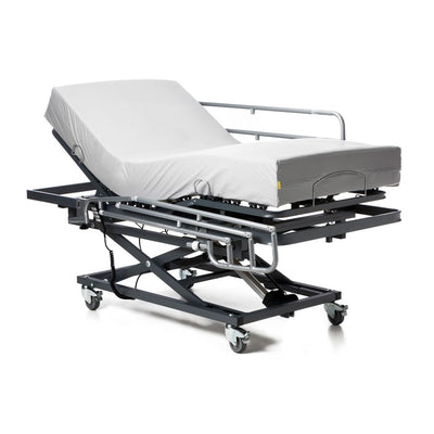 Hospital bed with a lifting car