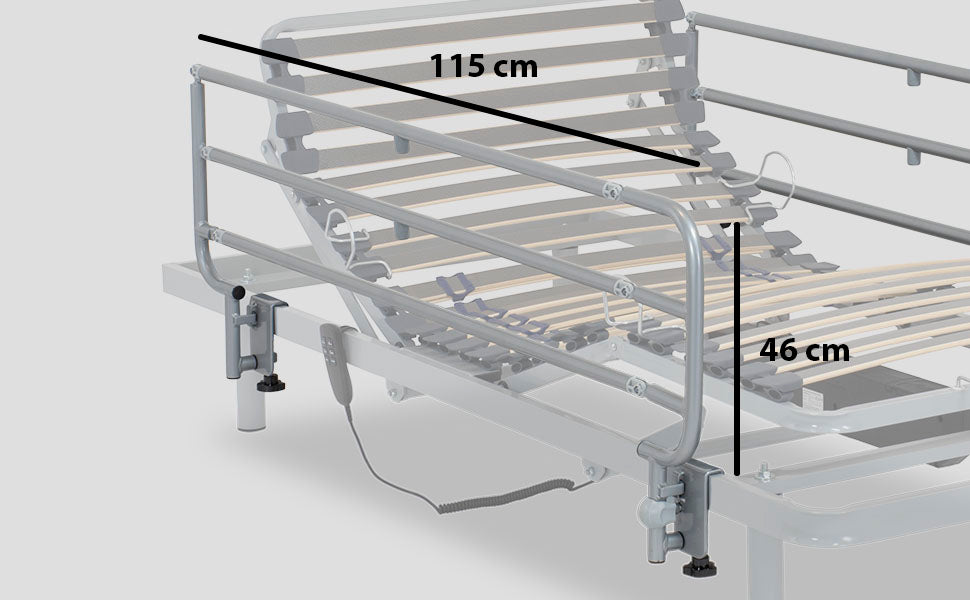 Articulated bed railings