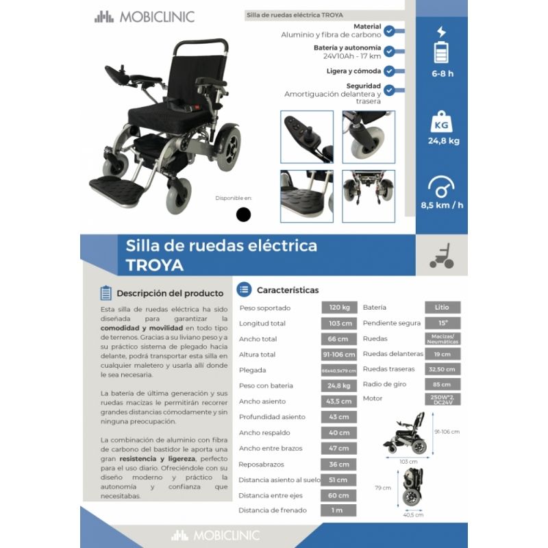 Troy folding electric wheelchair