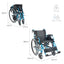 Folding wheelchair with gap and folding blue colors
