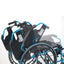 Folding wheelchair with gap and folding blue colors